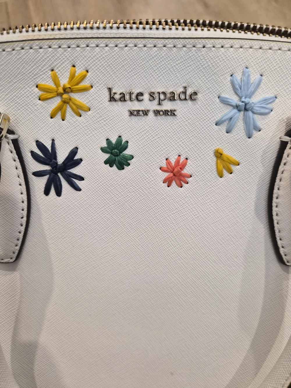 kate spade White Floral Dome Satchel